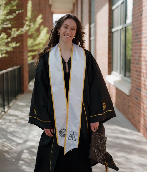 Josie Barnes picture in graduation robe